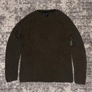 Y2K GAP Olive Green Ribbed Knit Sweater